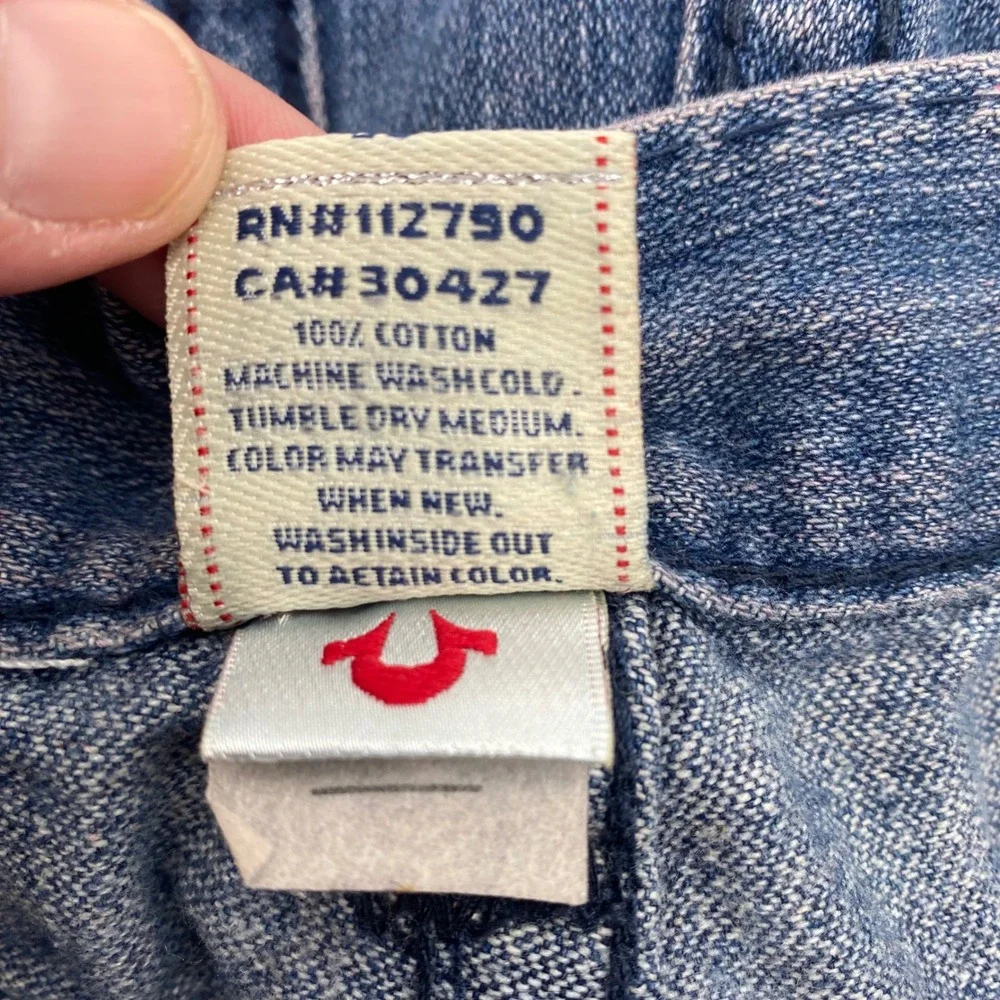True Religion Joey Super T Jeans Mens 38x32 Blue Baggy Relaxed Made USA Vintage